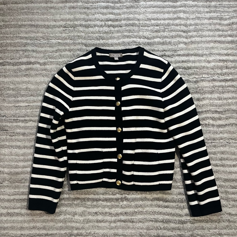 J.Crew Emilie sweater lady jacket in stripe